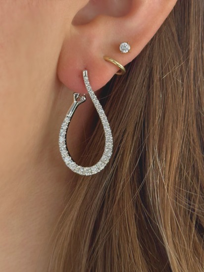 Teardrop Natural Diamond Earrings
