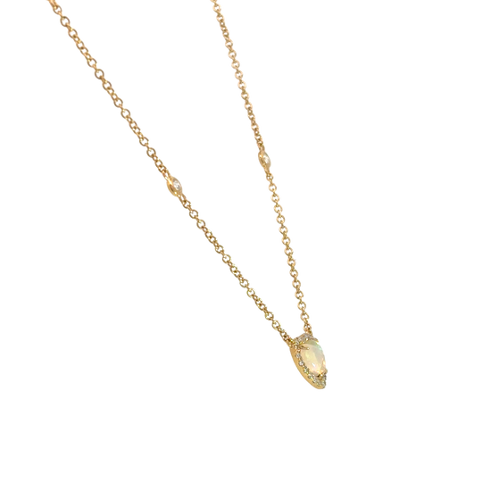 Heart Shaped Opal Necklace