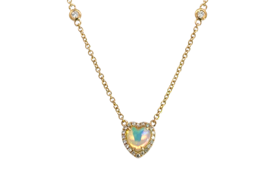 Heart Shaped Opal Necklace