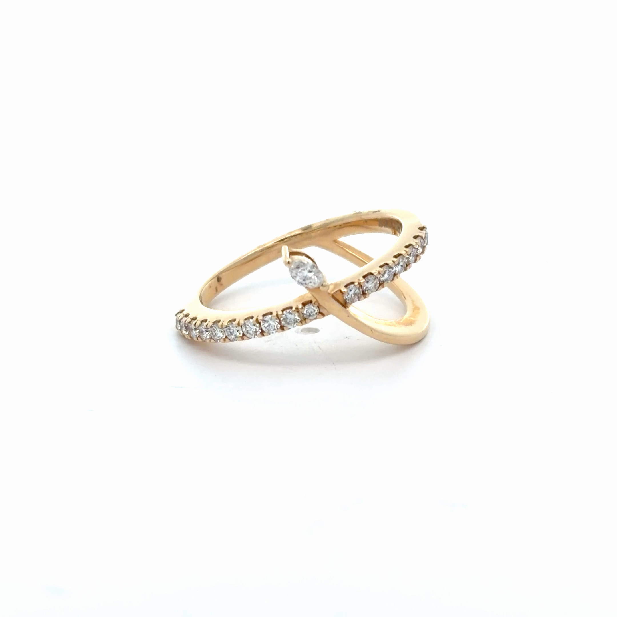 14KT Yellow Gold Bypass Diamond Ring
