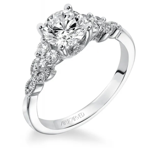 14K White Gold Engagement Ring